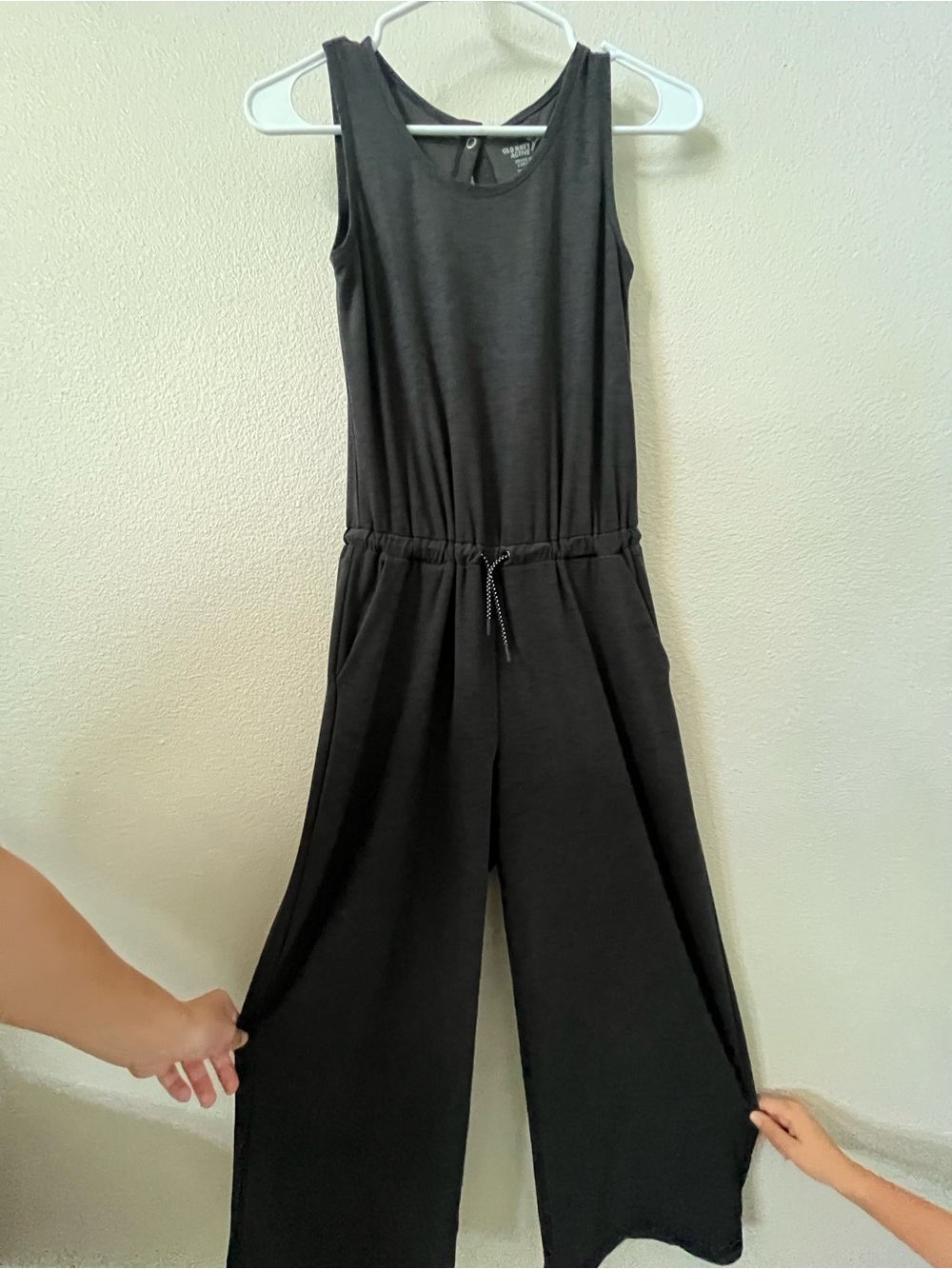 Old Navy Black Sleeveless Wide-Leg Jumpsuit with Drawstring